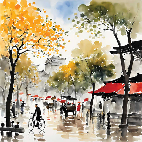 Outdoor Village Painting