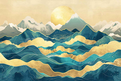 Mountain With Golden Line