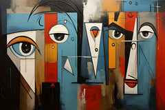 Geometric Colorful shapes painting Contemporary Modern wall art