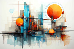 Geometric Colorful shapes painting Contemporary Modern wall art