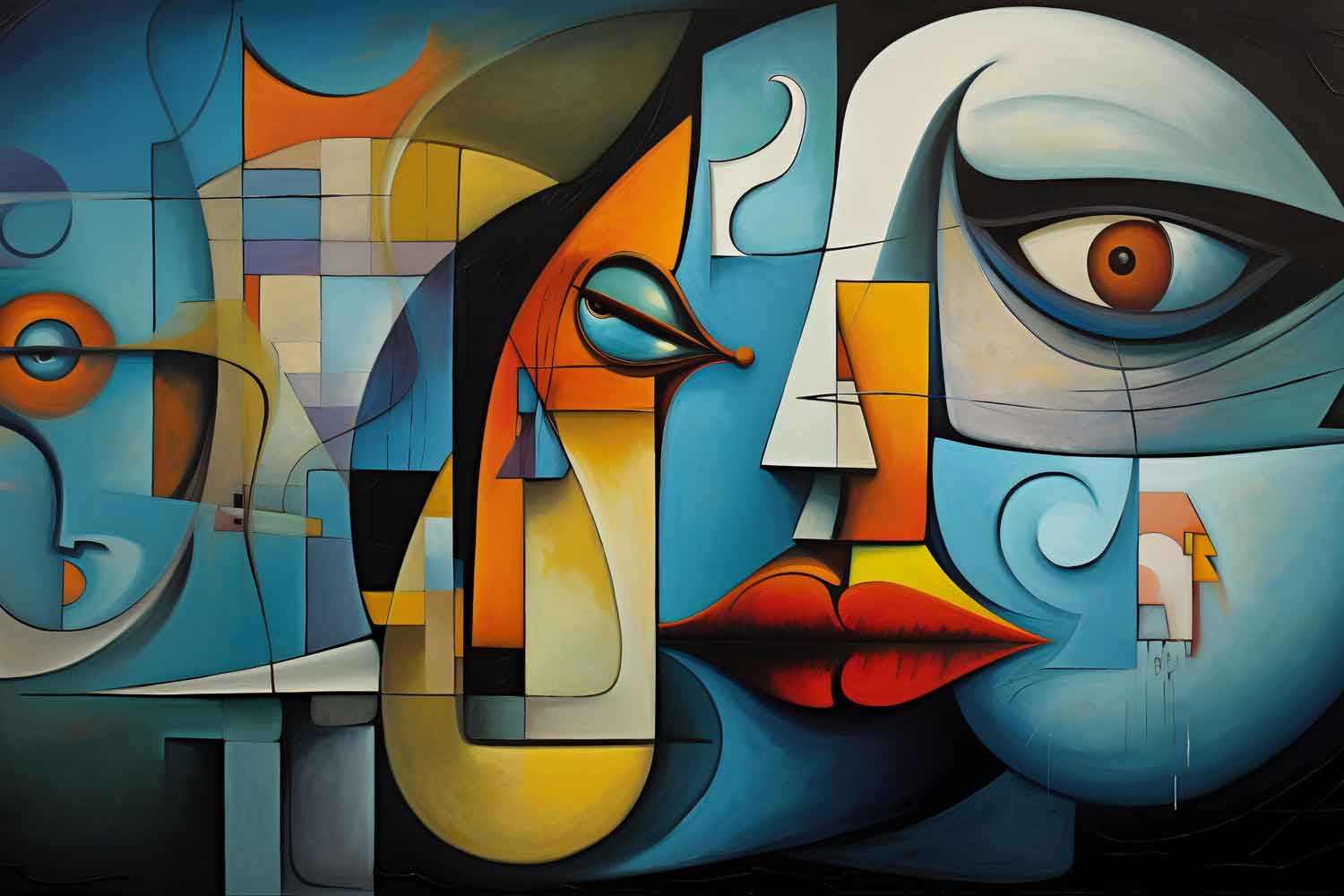 Neo-Cubism Painting