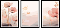 Pink Floral 3 Piece Frame