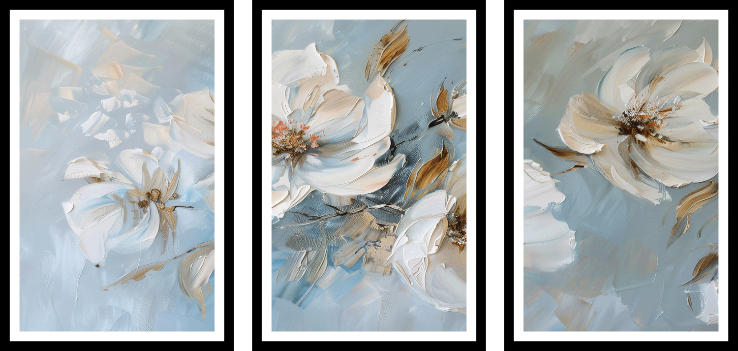 Hand Painted 3 Piece Painting