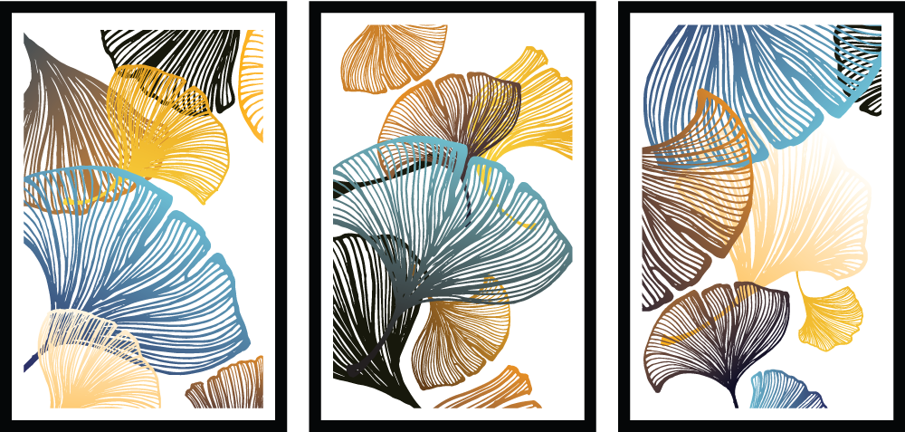 Multicolor 3 Piece Painting