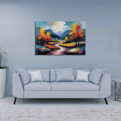 Abstract canvas painting wall décor Minimalist Floral landscape colorful