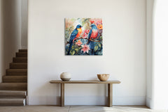 Abstract canvas painting wall décor Minimalist Floral landscape colorful 