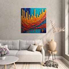 Abstract canvas painting wall décor Minimalist Floral landscape colorful