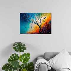Abstract canvas painting wall décor Minimalist Floral landscape colorful