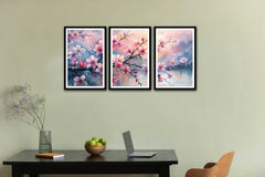 Cherry Blossom 3 Piece Painting