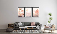 Pink Floral 3 Piece Frame