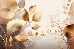 Elegant golden foliage on a soft cream backdrop, adding luxury to every glance.