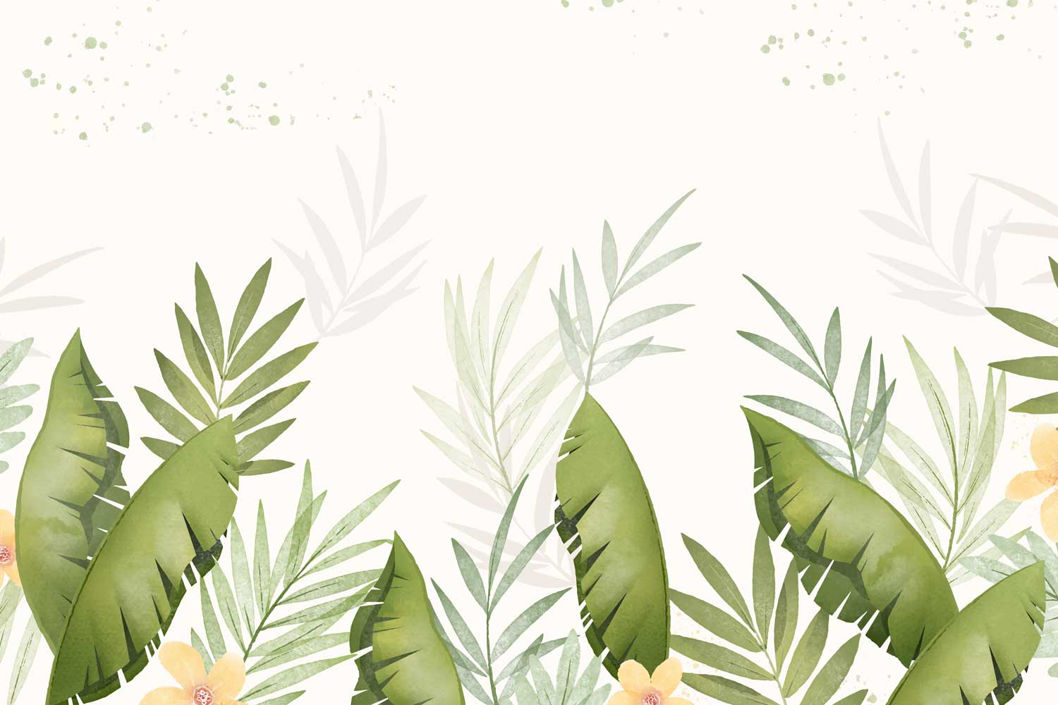 Green leaves print