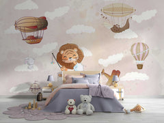 Colorful animal pattern wallpaper for children’s bedrooms and play areas