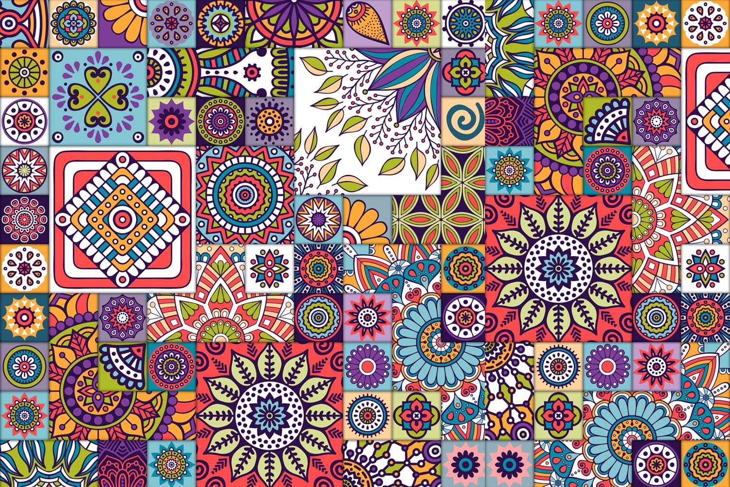 Moroccan pattern with mandalas