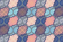 Bright mandala art design with multicolored abstract elements for decorative walls.

