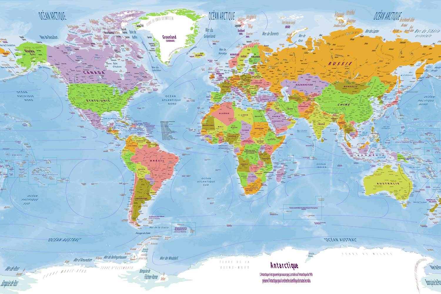 World map showing countrie