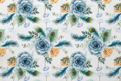 Seamless floral wallpaper with beautifully illustrated flowers and soft leaf patterns.