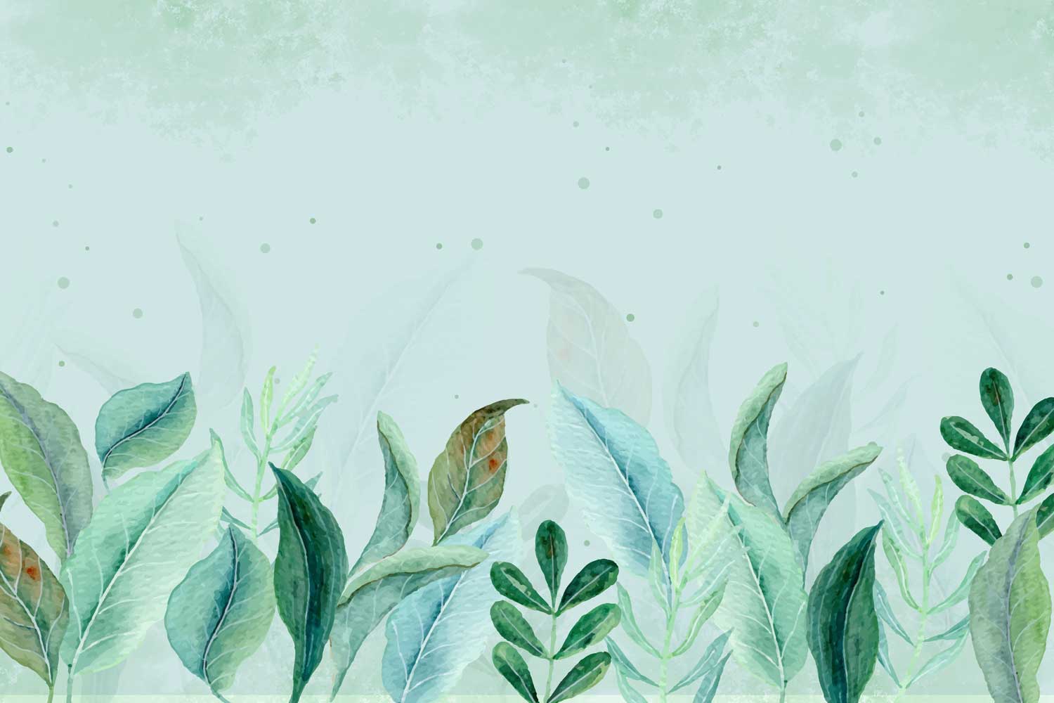 GREENERY WATERCOLOR FOLIAGE WALLPAPER