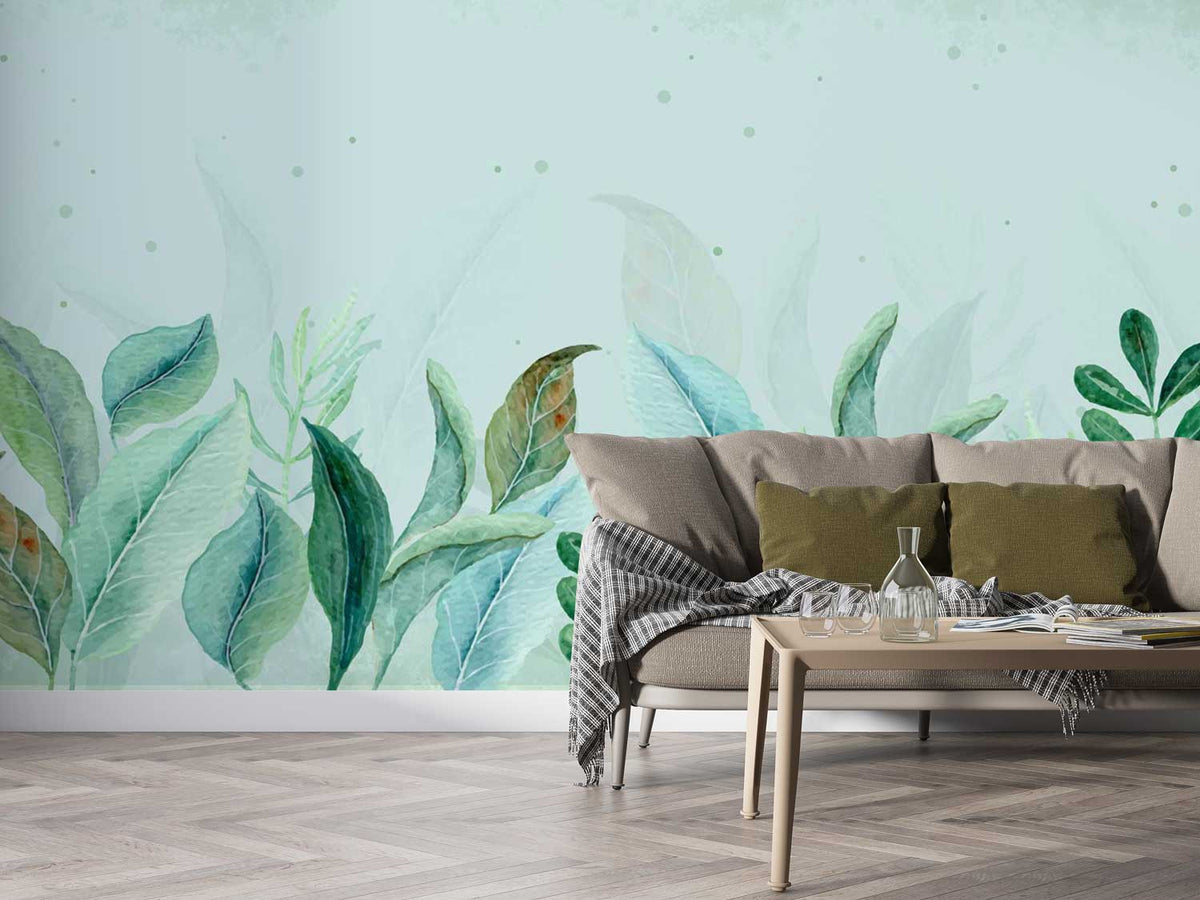 GREENERY WATERCOLOR FOLIAGE WALLPAPER