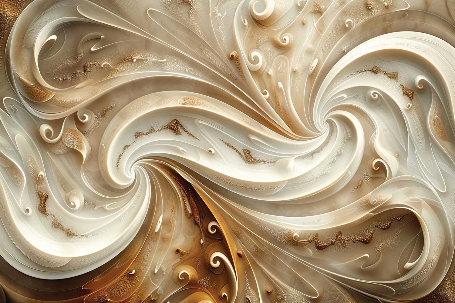 Close-up of a swirling pattern with beige and brown tones. wallpaper, customized wallpaper, design, wall decor, wall graphics
