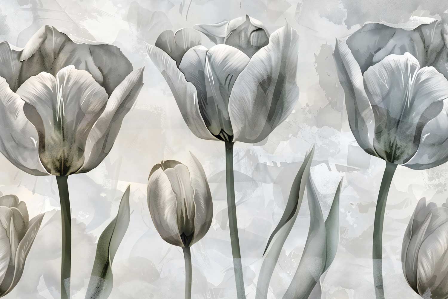 Artistic depiction of tulips on a textured background
