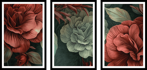 Begonia 3 Piece Flower Art Frame